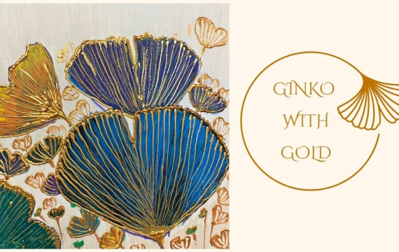 Painting Gingko Leaves with textured Gold